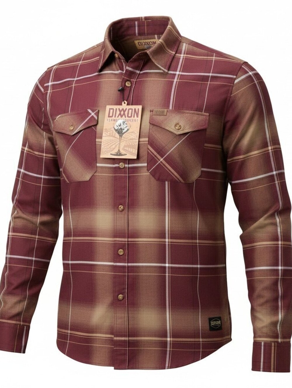 Dixxon Flannel Co Cabernet NWT Shirt 4XL Snap D-Tech Burgundy Plaid Discontinued